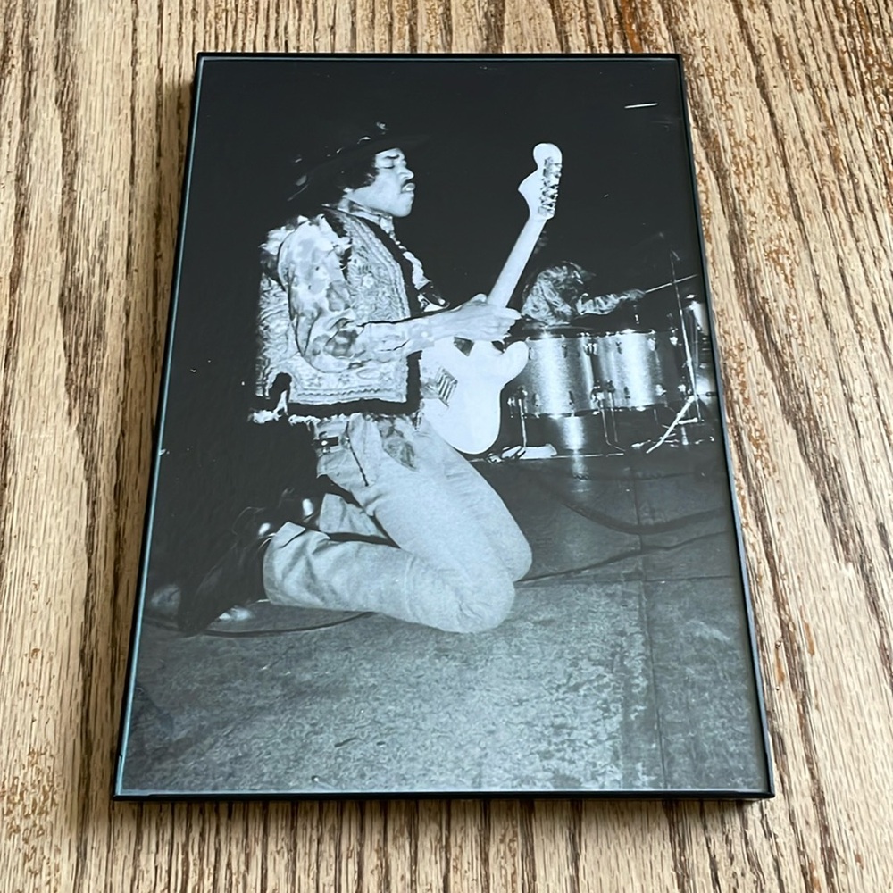 Jimi Hendrix black and white photo print